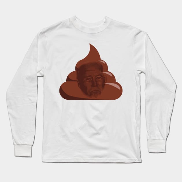 Biden Poop Emoji Long Sleeve T-Shirt by GMAT